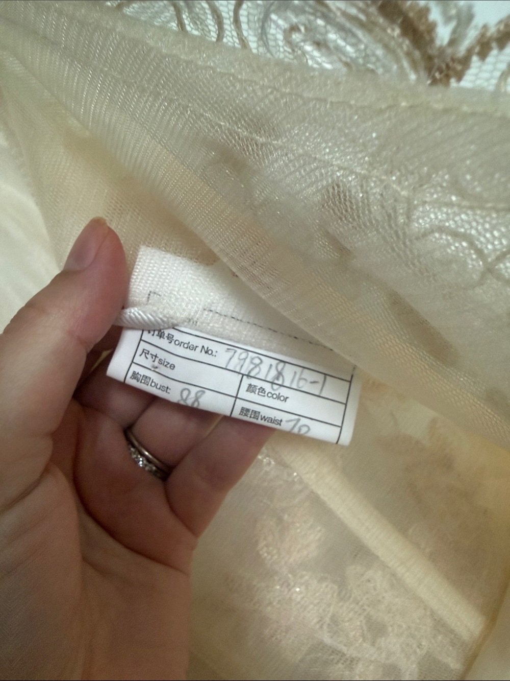 Gallery lace and sequin Bridal Dress in Champagne Coquette Fairy - Picture 9 of 11